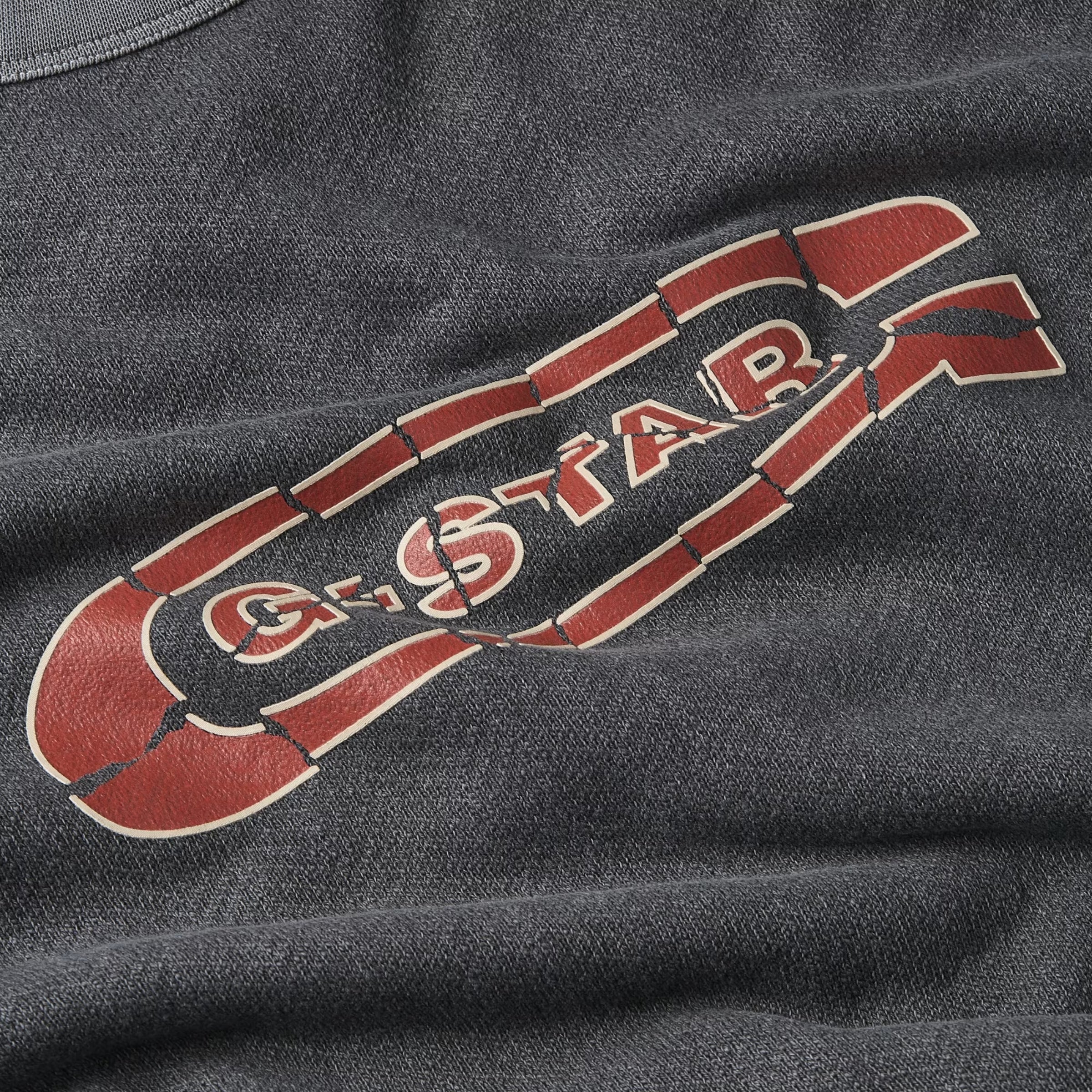 G-Star Sweater Destroyed G Logo Washed Dark Black